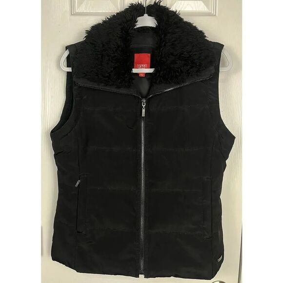Vintage Esprit‎ Black Quilted Best Women’s Size Small - Picture 1 of 8